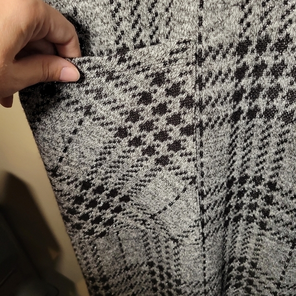 Compli K gingham dress with grey, black, and silver accent thread pocketed Small - Picture 2 of 5